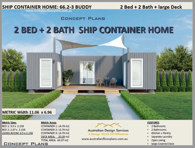 2 BEDROOM SHIP CONTAINER HOME